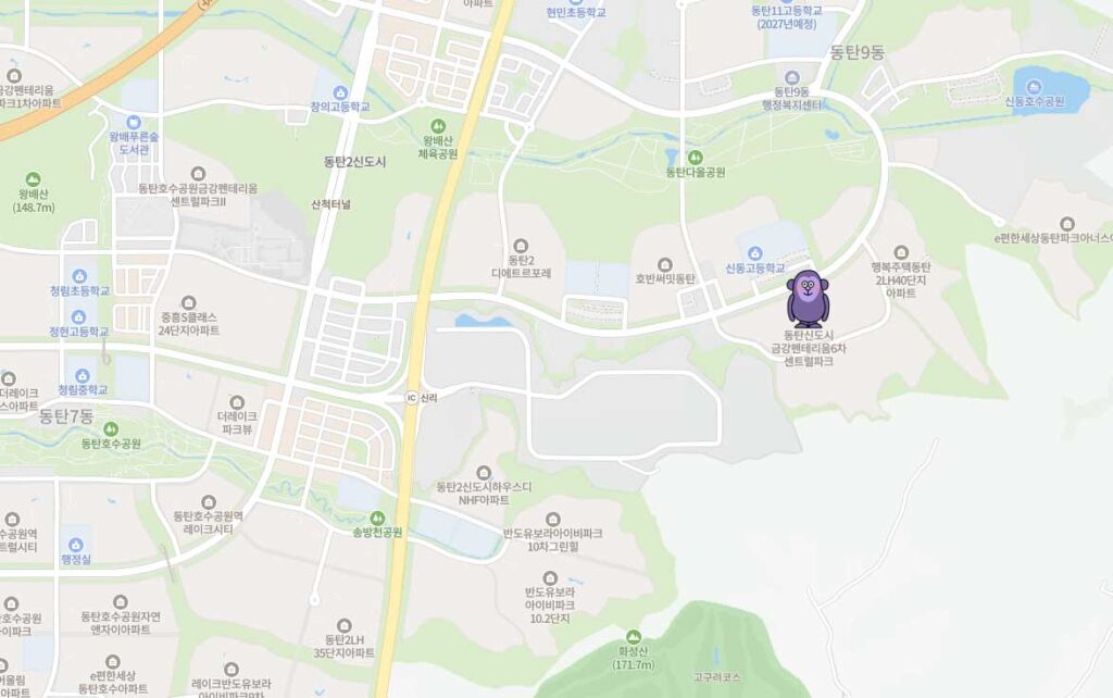 신주거문화타운 동탄 금강펜테리움 6차 센트럴파크 입지 지도