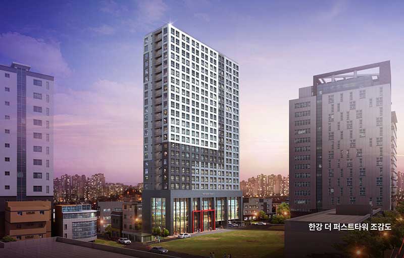 노량진역 한강더퍼스트타워 청년안심주택 조감도 및 단지 전경